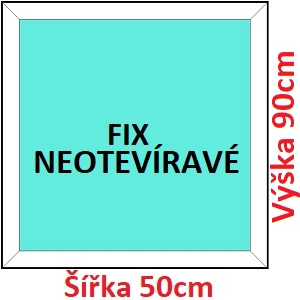 Fixn Plastov okno 50x90 cm, FIX neotvrav, Soft