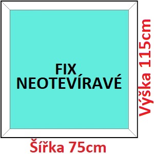 Plastov okna FIX SOFT rka 75 a 80cm Plastov okno 75x115 cm, FIX neotvrav, Soft
