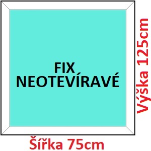Plastov okna FIX SOFT rka 75 a 80cm Plastov okno 75x125 cm, FIX neotvrav, Soft