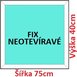 Plastov okna FIX SOFT rka 75 a 80cm Plastov okno 75x40 cm, FIX neotvrav, Soft