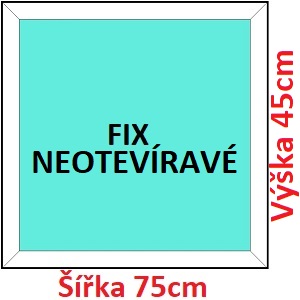 Plastov okna FIX SOFT rka 75 a 80cm Plastov okno 75x45 cm, FIX neotvrav, Soft