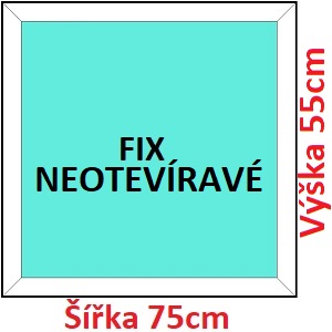 Plastov okna FIX SOFT rka 75 a 80cm Plastov okno 75x55 cm, FIX neotvrav, Soft