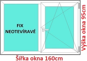 Dvojkrdlov okna FIX+OS SOFT Dvojkrdlov plastov okno 160x95cm, FIX+OS, Soft