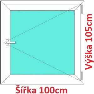 Plastov okna O SOFT rka 95 a 100cm Plastov okno 100x105 cm, otevrav, Soft