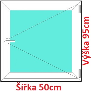 Plastov okna O SOFT rka 50, 55 a 60cm x vka 75-95cm Plastov okno 50x95 cm, otevrav, Soft