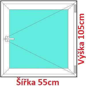 Jednokrdlov Plastov okno 55x105 cm, otevrav, Soft