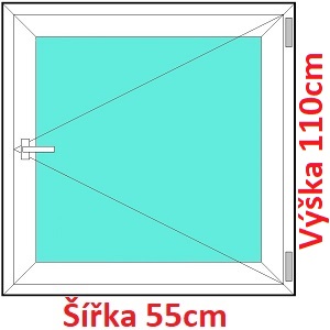 Jednokrdlov Plastov okno 55x110 cm, otevrav, Soft
