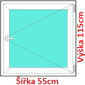 Jednokrdlov Plastov okno 55x115 cm, otevrav, Soft