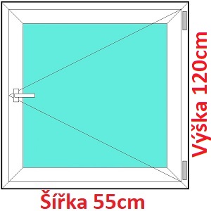 Jednokrdlov Plastov okno 55x120 cm, otevrav, Soft