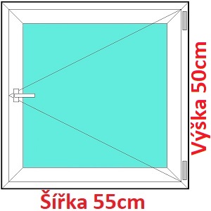 Plastov okna O SOFT rka 50, 55 a 60cm Plastov okno 55x50 cm, otevrav, Soft