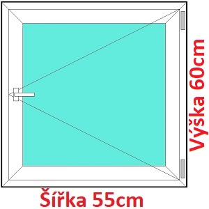 Plastov okna O SOFT rka 50, 55 a 60cm x vka 50-70cm Plastov okno 55x60 cm, otevrav, Soft
