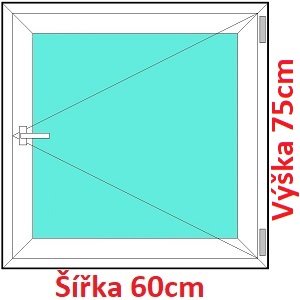 Plastov okna O SOFT rka 50, 55 a 60cm x vka 75-95cm Plastov okno 60x75 cm, otevrav, Soft
