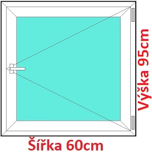 Plastov okna O SOFT rka 50, 55 a 60cm x vka 75-95cm Plastov okno 60x95 cm, otevrav, Soft