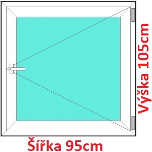 Jednokrdlov Plastov okno 95x105 cm, otevrav, Soft