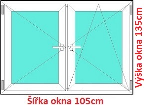 Dvojkrdlov okna O+OS SOFT rka 105 a 110cm Dvojkrdlov plastov okno 105x135 cm, O+OS, Soft