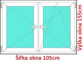 Dvojkrdlov okna O+OS SOFT rka 105 a 110cm Dvojkrdlov plastov okno 105x155 cm, O+OS, Soft