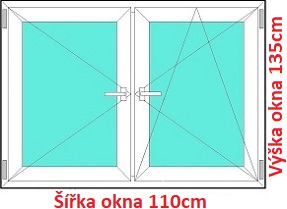 Dvojkrdlov plastov okno 110x135 cm, O+OS, Soft