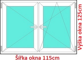 Dvojkrdlov okna O+OS SOFT rka 115 a 120cm Dvojkrdlov plastov okno 115x125 cm, O+OS, Soft