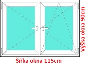 Dvojkrdlov okna O+OS SOFT rka 115 a 120cm Dvojkrdlov plastov okno 115x90 cm, O+OS, Soft