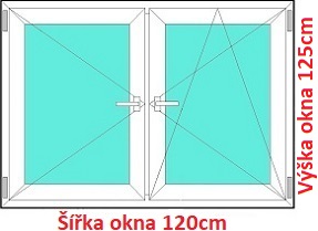 Dvojkrdlov plastov okno 120x125 cm, O+OS, Soft