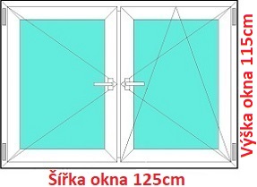Dvojkrdlov okna O+OS SOFT rka 125 a 130cm Dvojkrdlov plastov okno 125x115 cm, O+OS, Soft