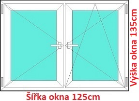 Dvojkrdlov okna O+OS SOFT rka 125 a 130cm Dvojkrdlov plastov okno 125x135 cm, O+OS, Soft