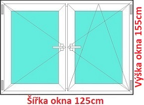 Dvojkrdlov okna O+OS SOFT rka 125 a 130cm Dvojkrdlov plastov okno 125x155 cm, O+OS, Soft
