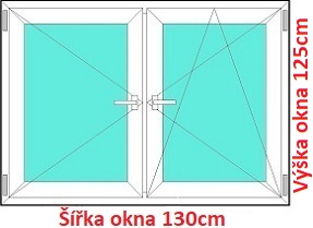 Dvojkrdlov okna O+OS SOFT rka 125 a 130cm Dvojkrdlov plastov okno 130x125 cm, O+OS, Soft