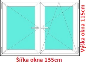Dvojkrdlov okna O+OS SOFT rka 135 a 140cm Dvojkrdlov plastov okno 135x115 cm, O+OS, Soft