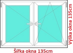 Dvojkrdlov plastov okno 135x135 cm, O+OS, Soft