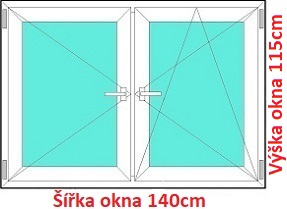 Dvojkrdlov okna O+OS SOFT rka 135 a 140cm Dvojkrdlov plastov okno 140x115 cm, O+OS, Soft