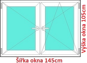 Dvojkrdlov okna O+OS SOFT rka 145 a 150cm Dvojkrdlov plastov okno 145x105 cm, O+OS, Soft