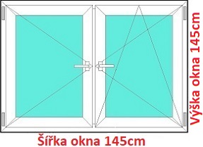 Dvojkrdlov plastov okno 145x145 cm, O+OS, Soft