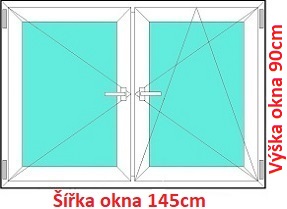 Dvojkrdlov okna O+OS SOFT rka 145 a 150cm Dvojkrdlov plastov okno 145x90 cm, O+OS, Soft