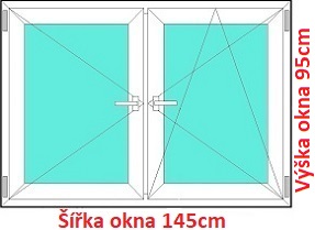 Dvojkrdlov plastov okno 145x95 cm, O+OS, Soft