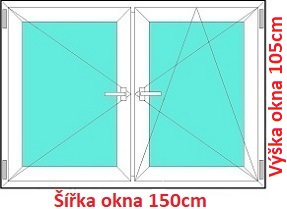 Dvojkrdlov plastov okno 150x105 cm, O+OS, Soft