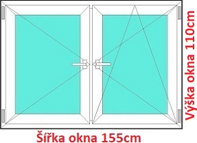 Dvojkrdlov okna O+OS SOFT rka 155 a 160cm Dvojkrdlov plastov okno 155x110 cm, O+OS, Soft