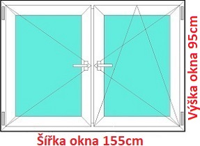 Dvojkrdlov okna O+OS SOFT rka 155 a 160cm Dvojkrdlov plastov okno 155x95 cm, O+OS, Soft