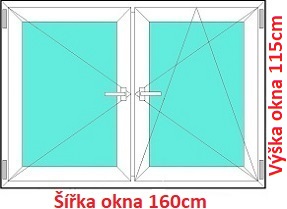 Dvojkrdlov okna O+OS SOFT rka 155 a 160cm Dvojkrdlov plastov okno 160x115 cm, O+OS, Soft