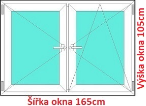 Dvojkrdlov okna O+OS SOFT rka 165 a 170cm Dvojkrdlov plastov okno 165x105 cm, O+OS, Soft