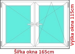 Dvojkrdlov okna O+OS SOFT rka 165 a 170cm Dvojkrdlov plastov okno 165x115 cm, O+OS, Soft