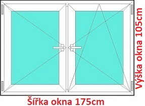 Dvojkrdlov okna O+OS SOFT rka 175 a 180cm Dvojkrdlov plastov okno 175x105 cm, O+OS, Soft