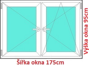 Dvojkrdlov okna O+OS SOFT rka 175 a 180cm Dvojkrdlov plastov okno 175x95 cm, O+OS, Soft