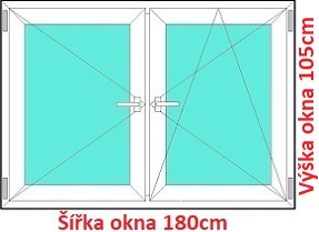 Dvojkrdlov okna O+OS SOFT rka 175 a 180cm Dvojkrdlov plastov okno 180x105 cm, O+OS, Soft