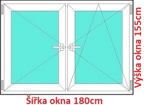 Dvojkrdlov okna O+OS SOFT rka 175 a 180cm Dvojkrdlov plastov okno 180x155 cm, O+OS, Soft