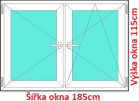 Dvojkrdlov okna O+OS SOFT rka 185 a 190cm Dvojkrdlov plastov okno 185x115 cm, O+OS, Soft