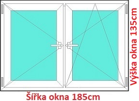 Dvojkrdlov plastov okno 185x135 cm, O+OS, Soft