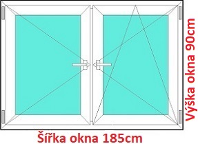 Dvojkrdlov okna O+OS SOFT rka 185 a 190cm Dvojkrdlov plastov okno 185x90 cm, O+OS, Soft