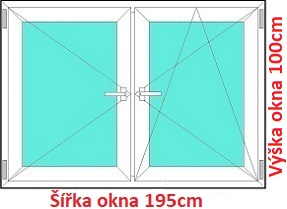 Dvojkrdlov okna O+OS SOFT rka 195 a 200cm Dvojkrdlov plastov okno 195x100 cm, O+OS, Soft