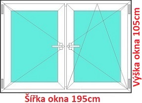 Dvojkrdlov plastov okno 195x105 cm, O+OS, Soft